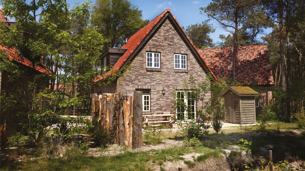 De buitenkant van een 8 persoons Boshuys in Efteling Bosrijk