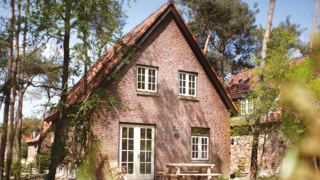 De buitenkant van een Boshuys allergeenarm in Efteling Bosrijk